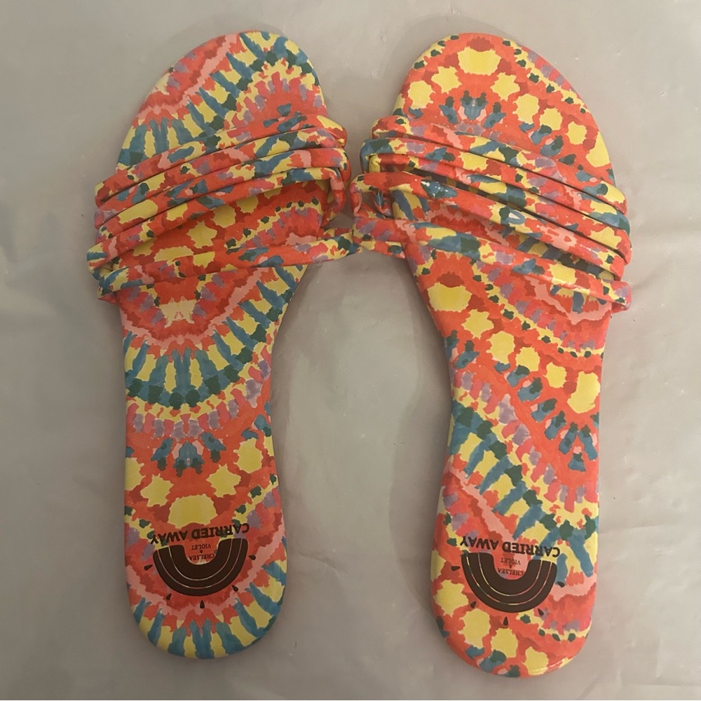 Chelsea & Violet Multicolor Tie-Dye Pattern Sandals